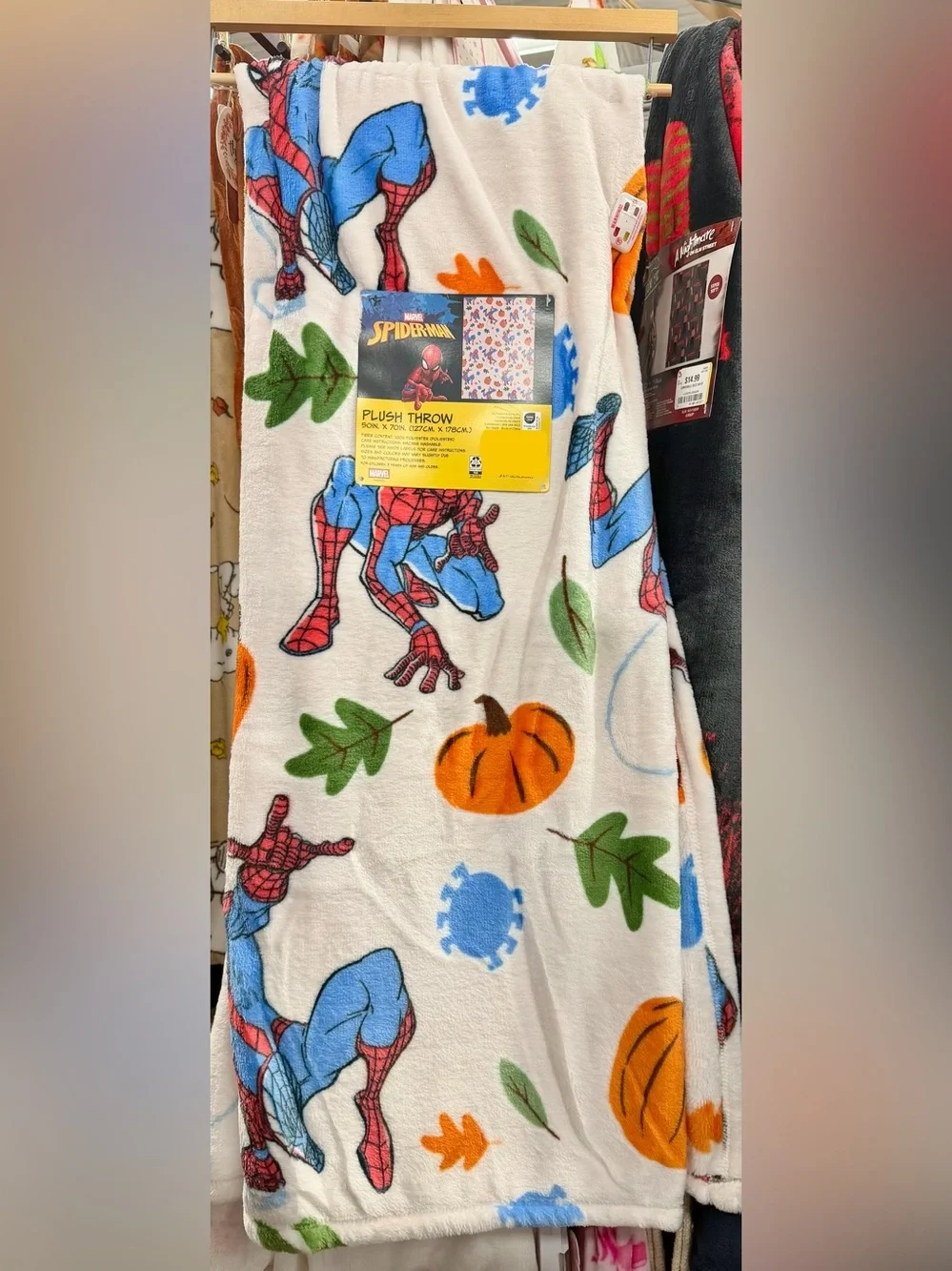 Spider-Man fall Halloween plush blanket throw
